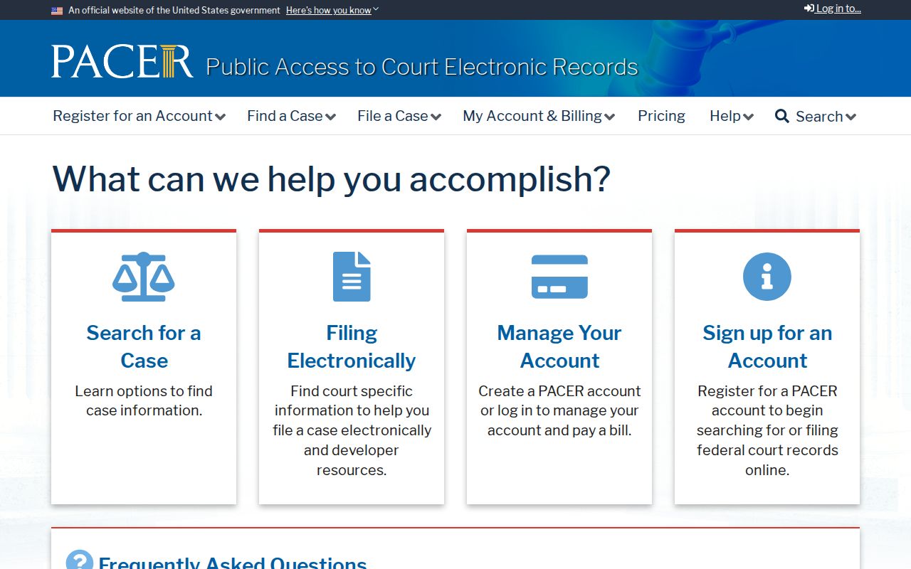Logan County criminal history federal PACER case access
