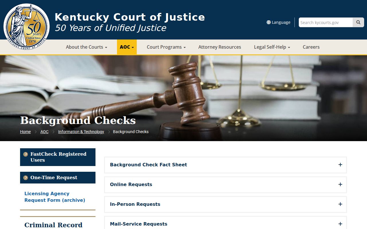 Logan County criminal history AOC background report options