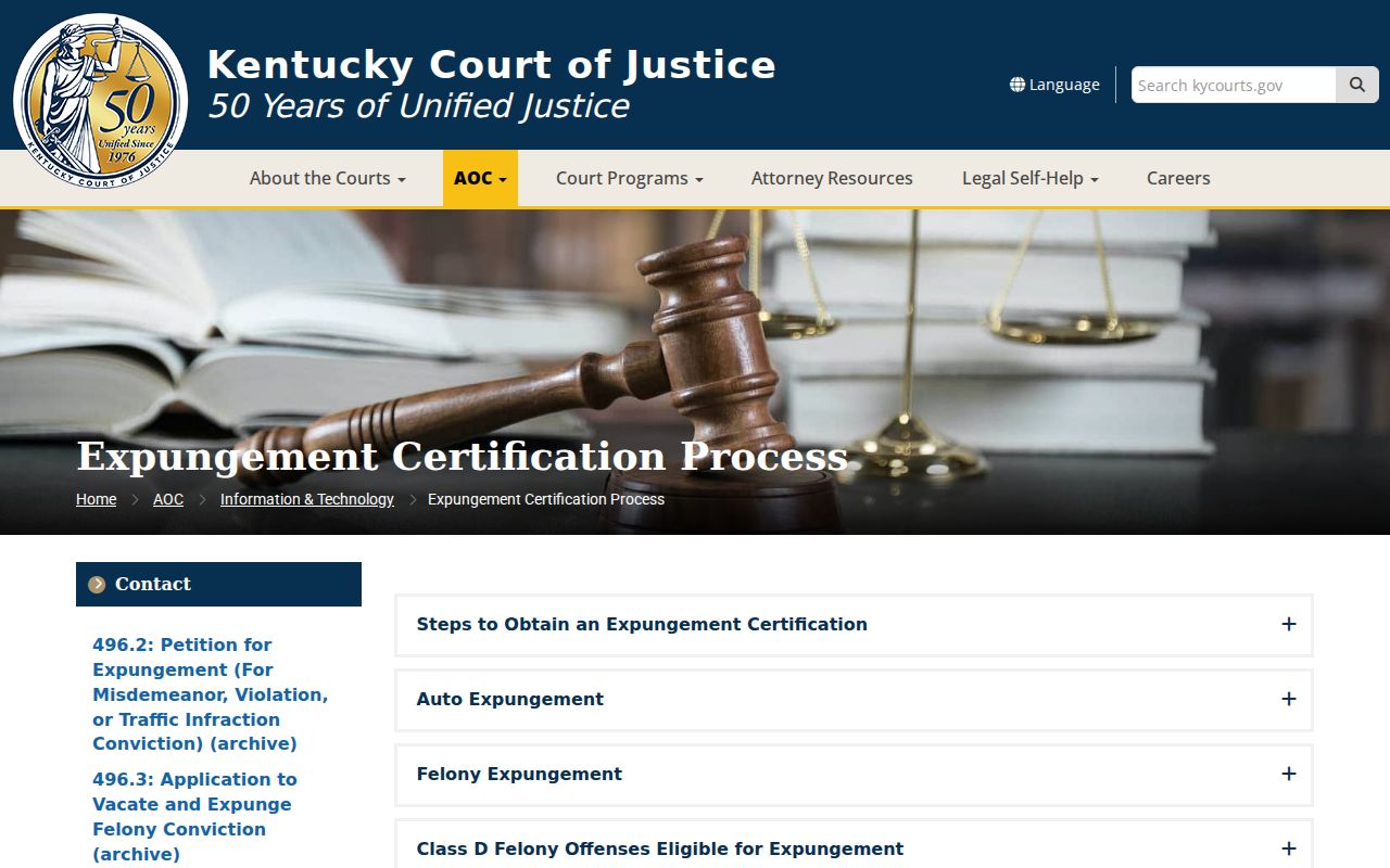Kentucky expungement process for Logan County criminal court cases